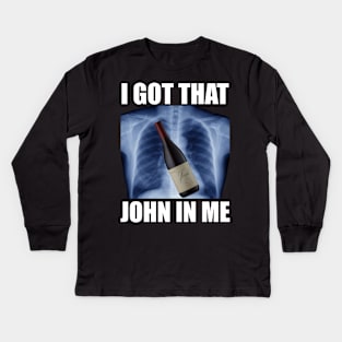 I Got That Josh Wine In Me Funny Kids Long Sleeve T-Shirt